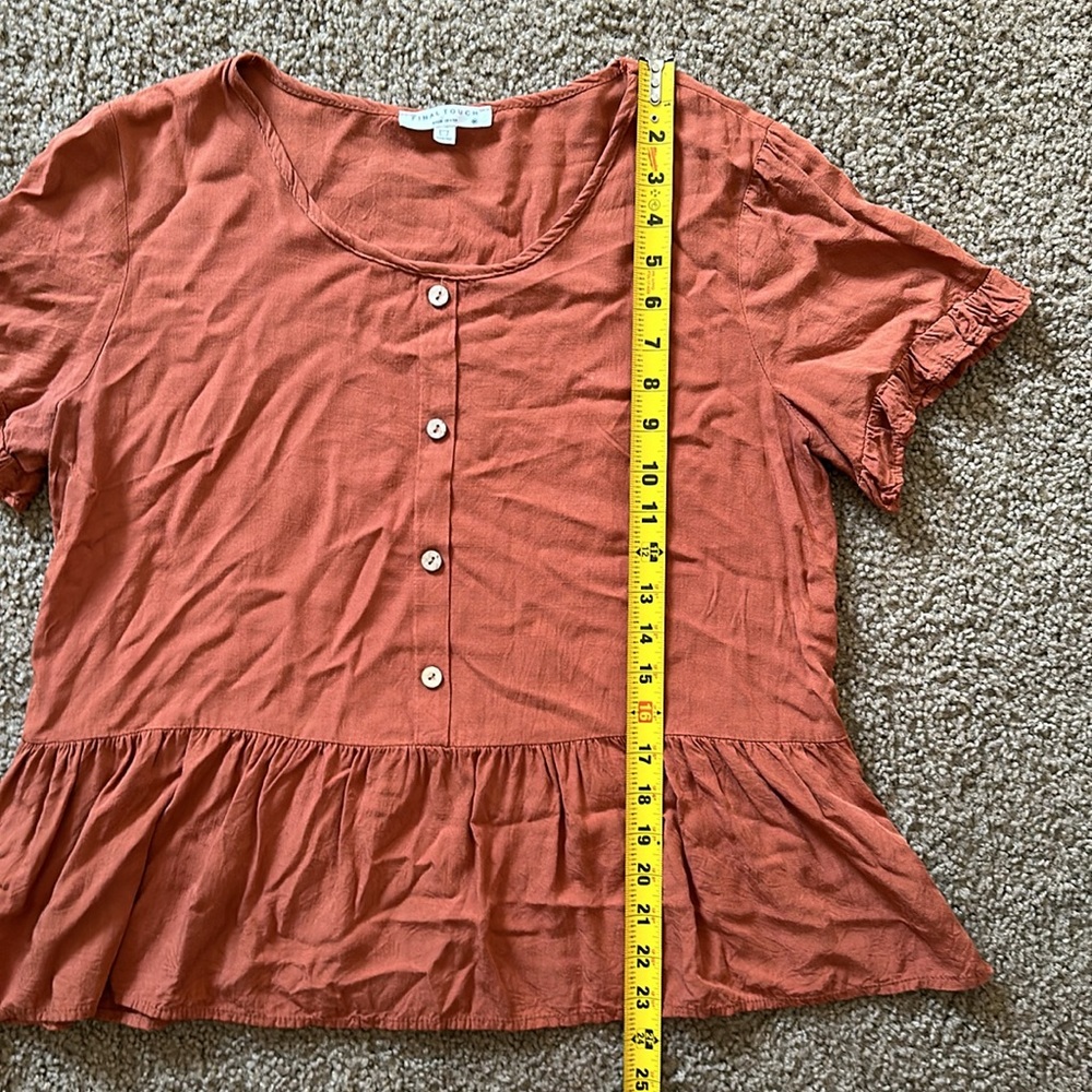 Final Touch Rust Blouse - Picture 4 of 5